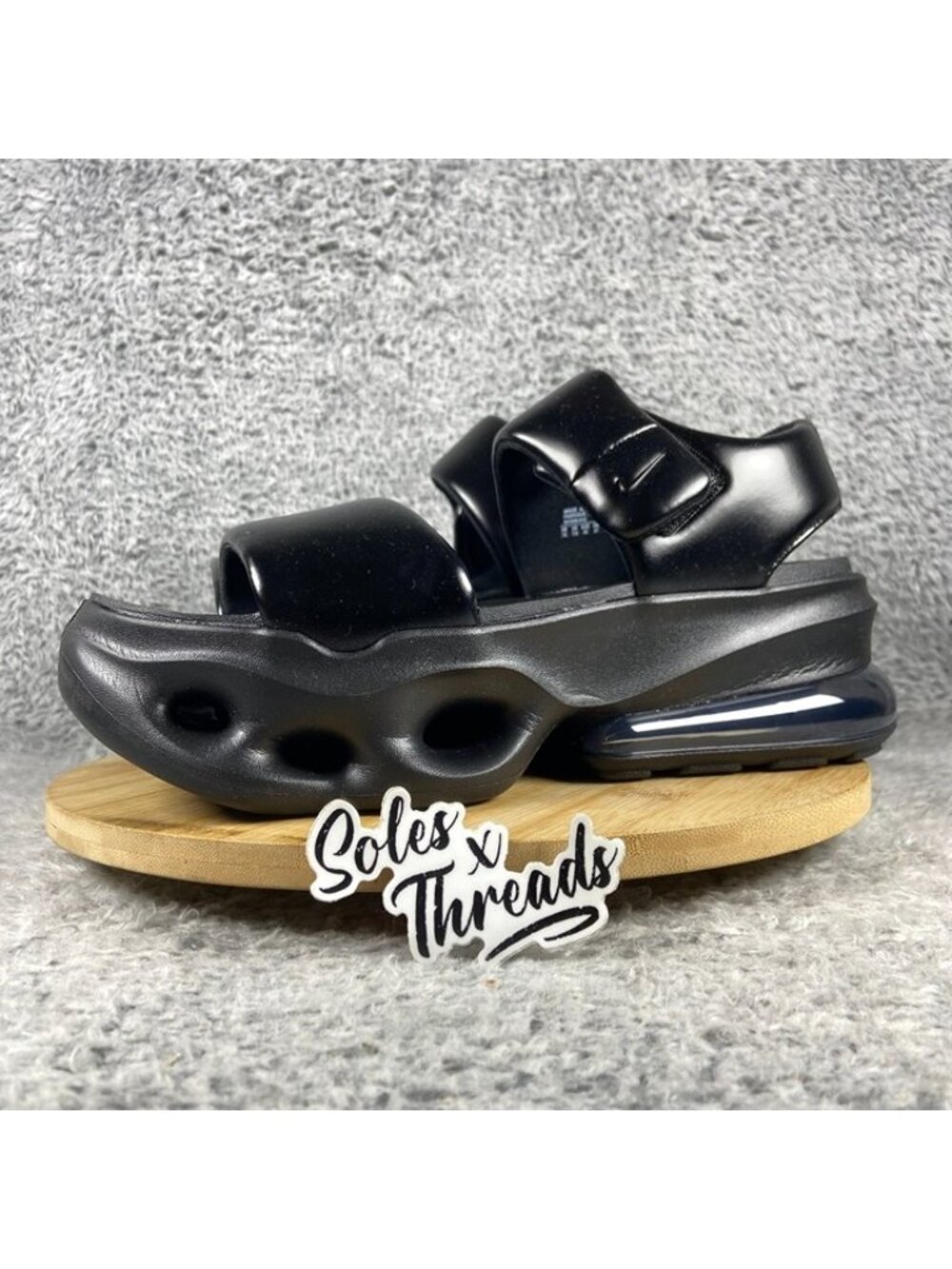 Nike Air Max Halo Sandals Size 10 Women Black IO1959-012 - Picture 5 of 9
